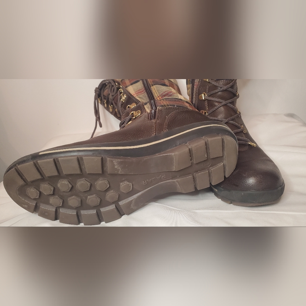 PAJAR -size 40/10-plaid boots -fur lined-fabric and leather-zipperup-laceup - Picture 10 of 15